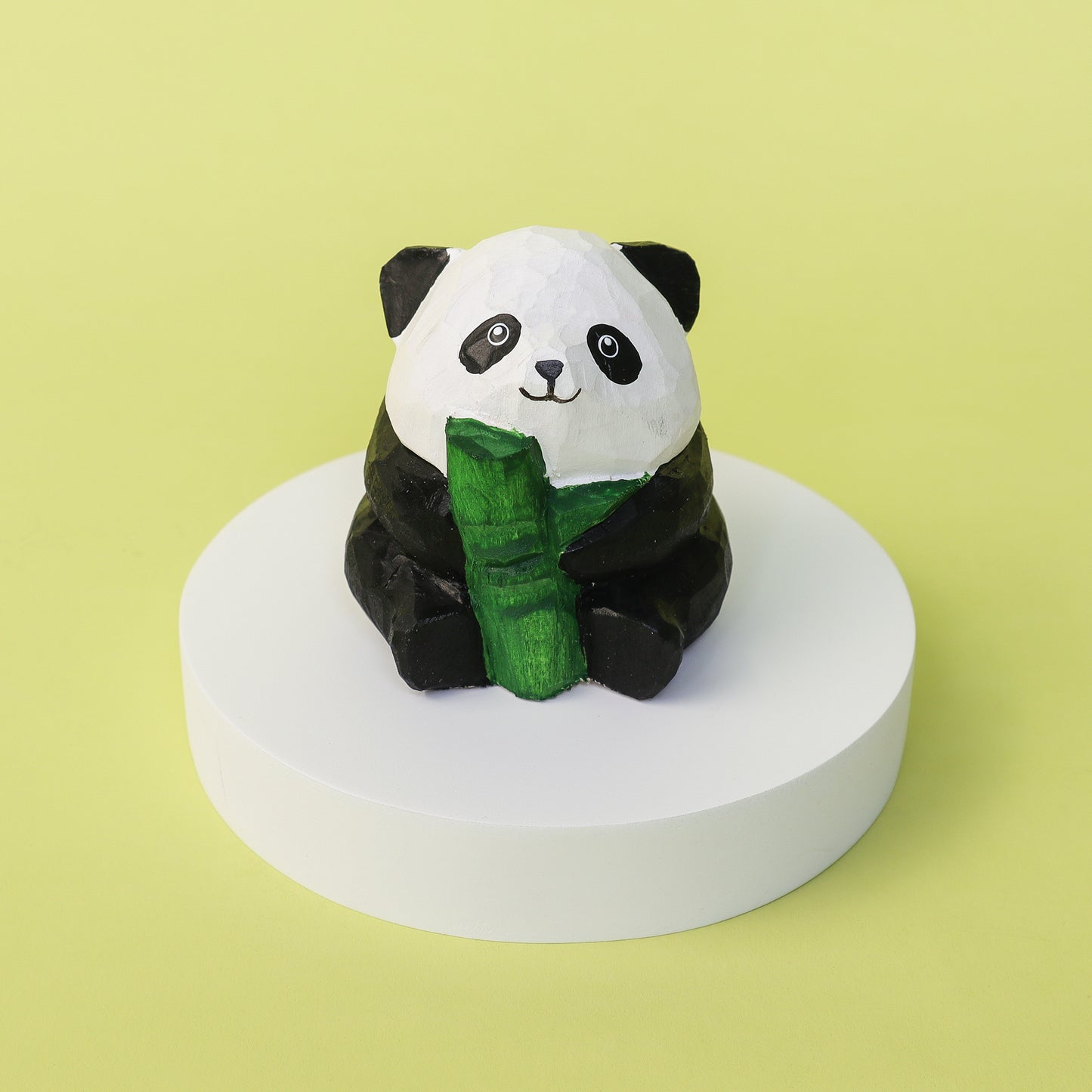 HM008 Hand-Carved Wooden Panda Figurine