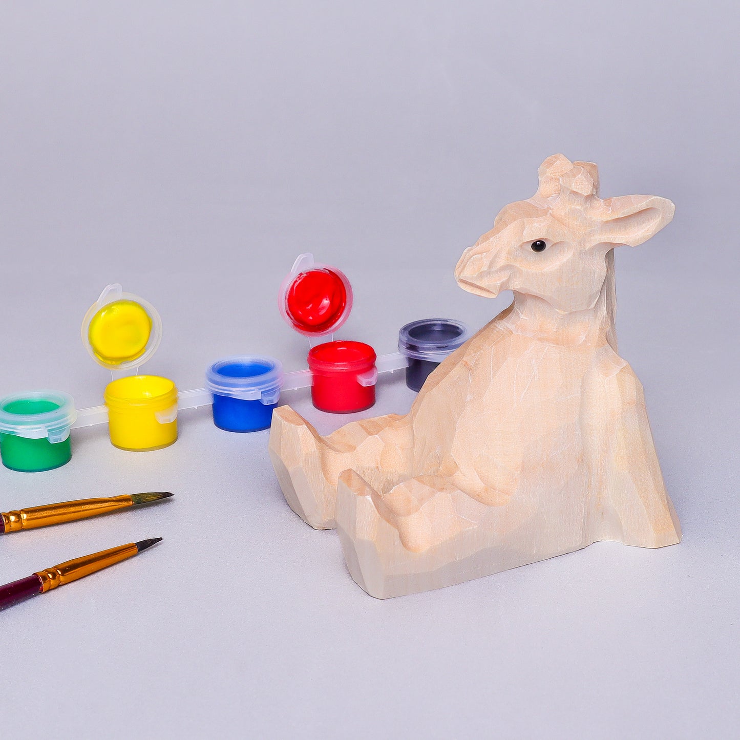 CF020 Paint Your Own Wood Carved Giraffe DIY Painting Kit