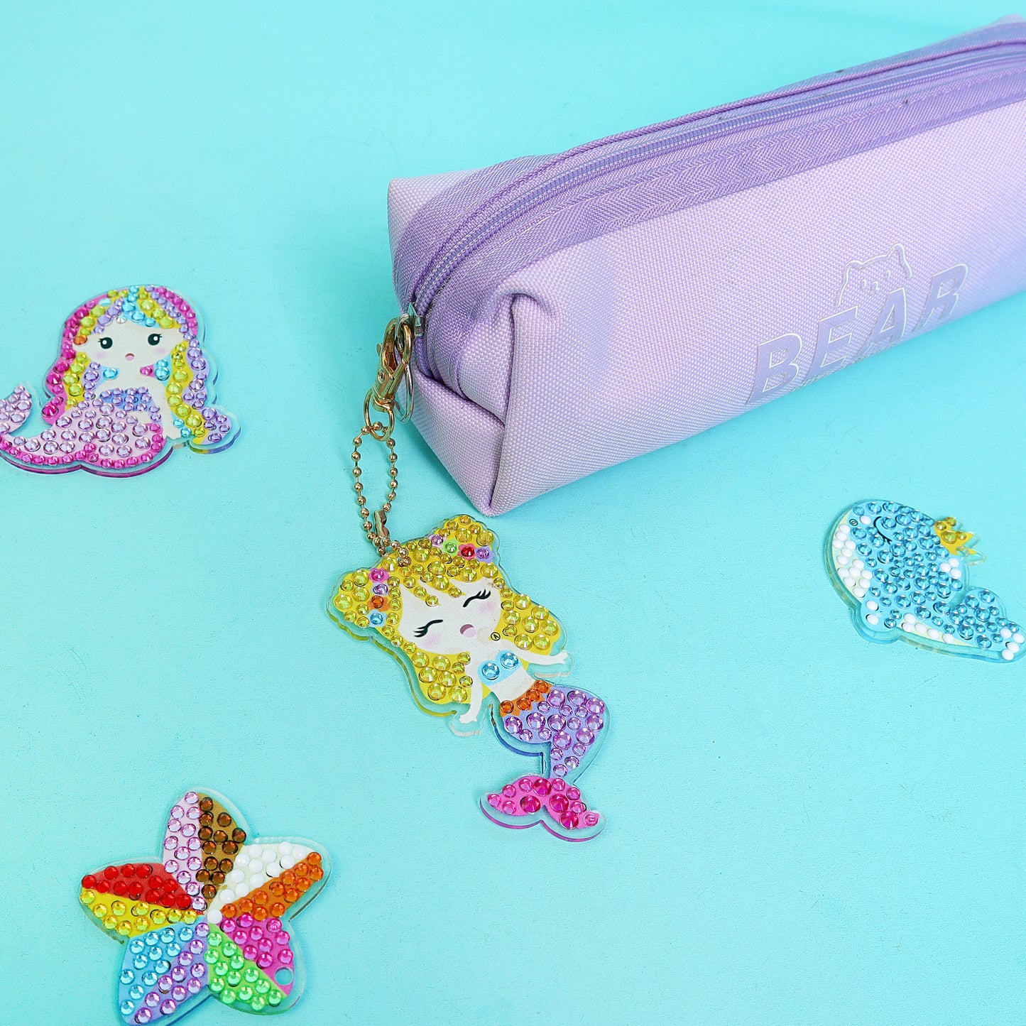 CF028 Adorable Keychains Diamond Art Kit – Mermaid (Set of 15)