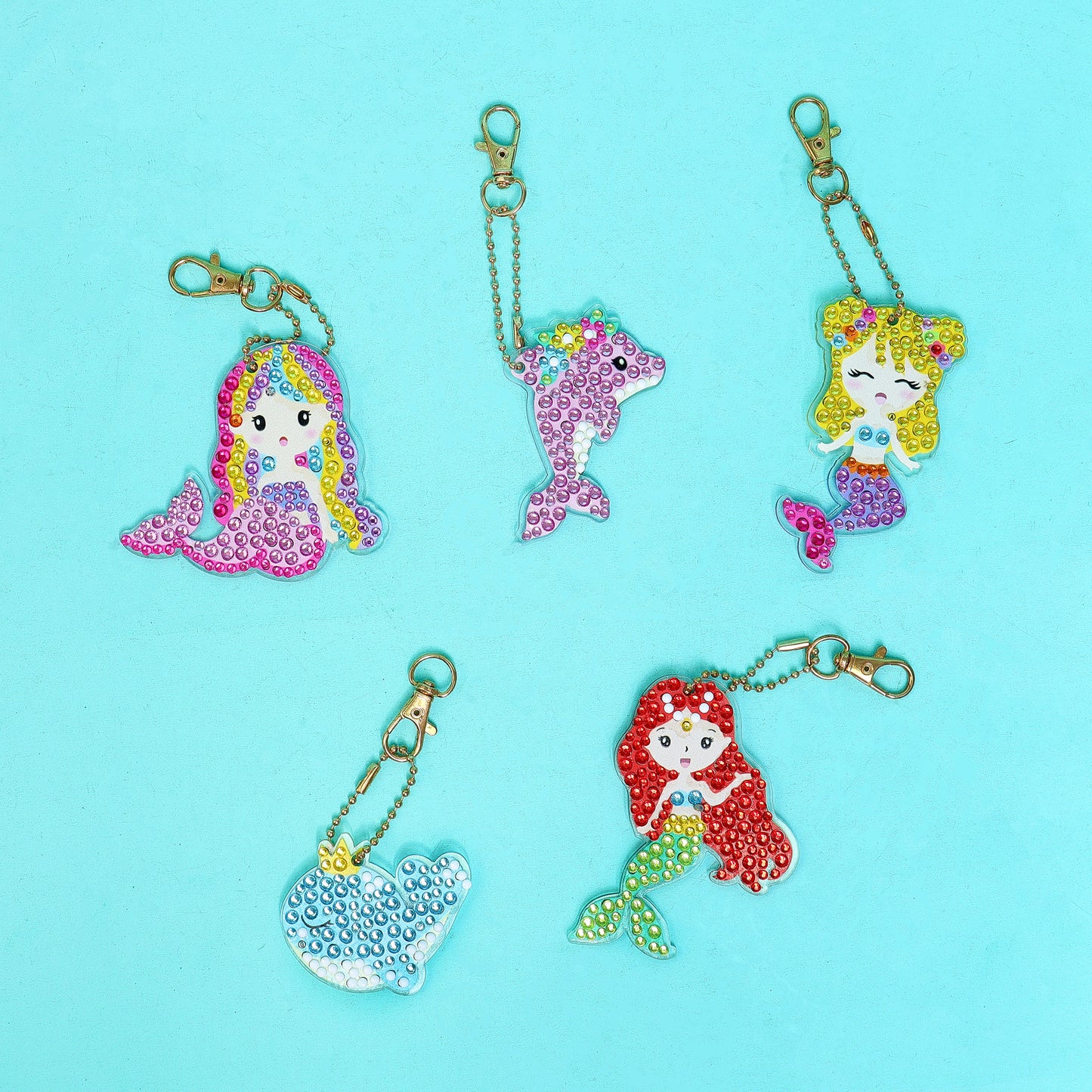 CF028 Adorable Keychains Diamond Art Kit – Mermaid (Set of 15)