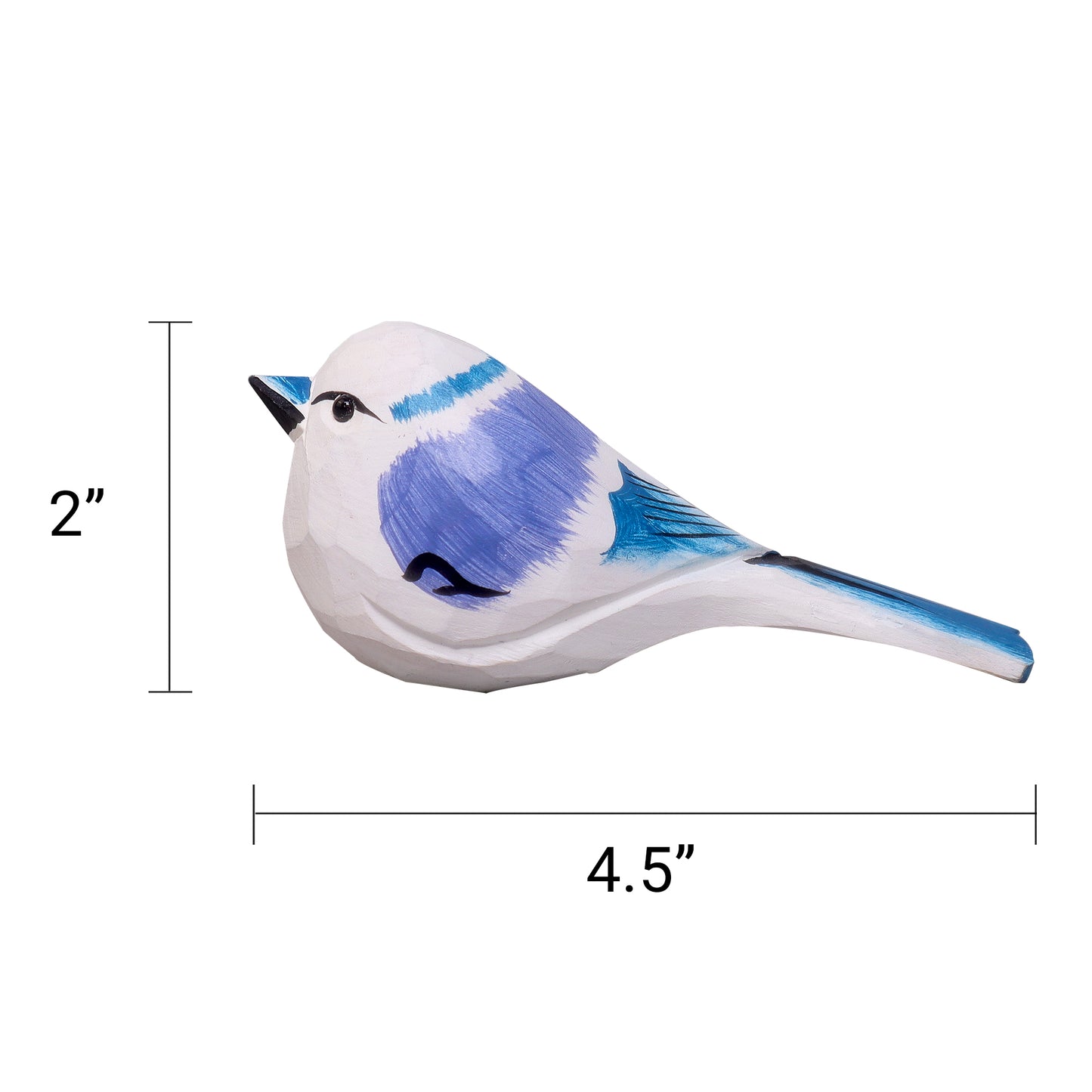 HM019 Hand-Carved Wooden Bird Figurine – White