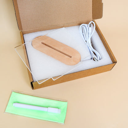 HM025 LED Writing Board – Reusable Message & Reminder Light Board (Oval Base)