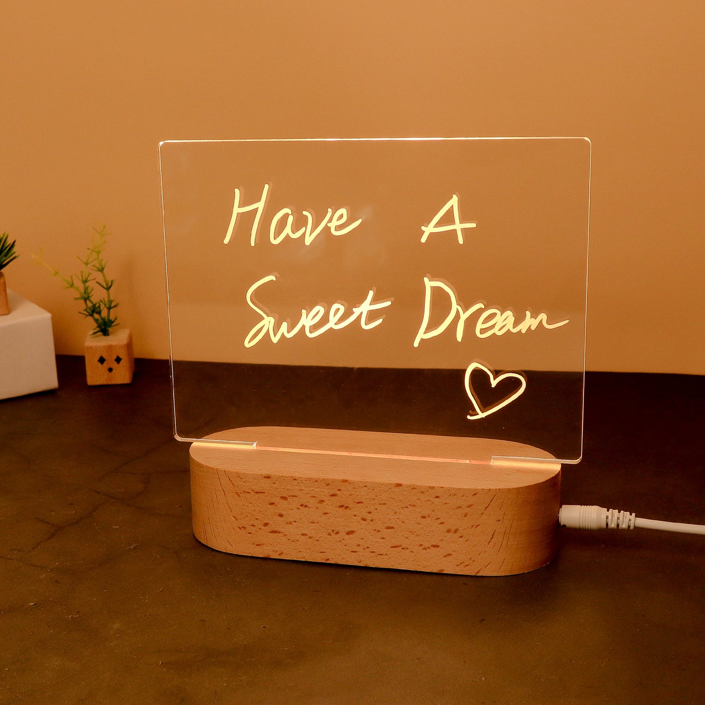 HM025 LED Writing Board – Reusable Message & Reminder Light Board (Oval Base)