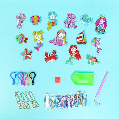 CF028 Adorable Keychains Diamond Art Kit – Mermaid (Set of 15)