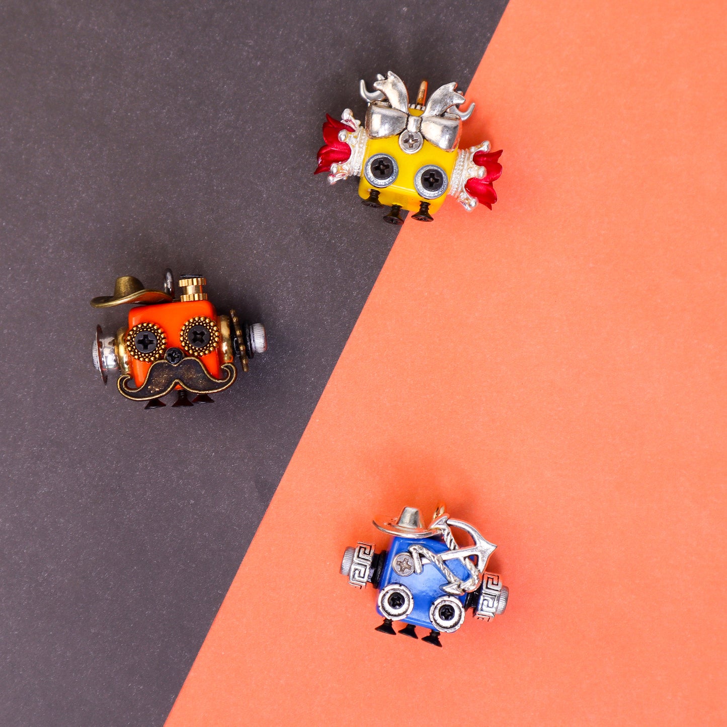 HM009 Handcrafted Wooden Bot Necklace, Keychain, or Mini Decor