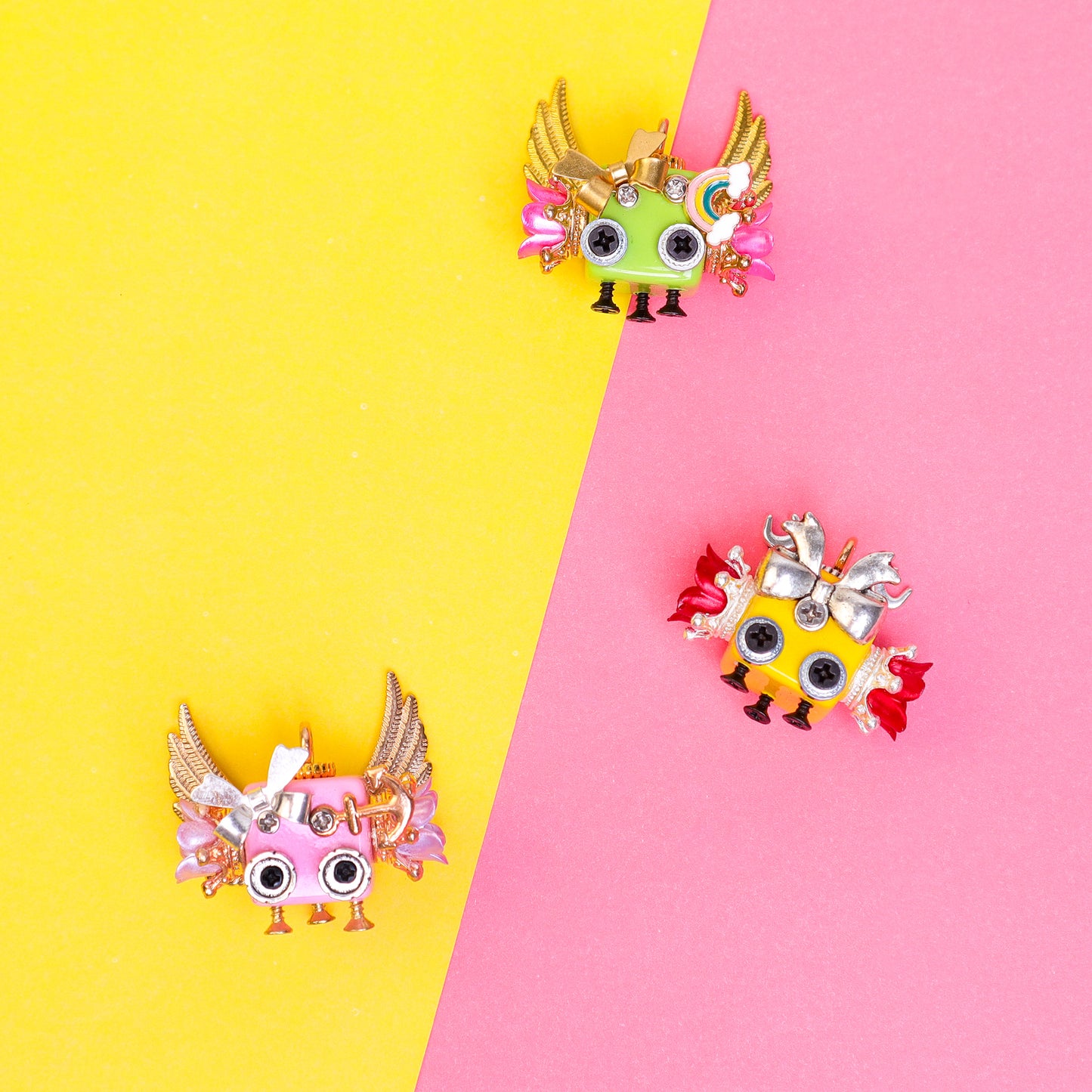 HM009 Handcrafted Wooden Bot Necklace, Keychain, or Mini Decor