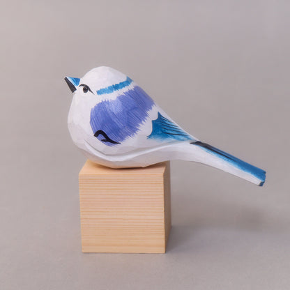 HM019 Hand-Carved Wooden Bird Figurine – White