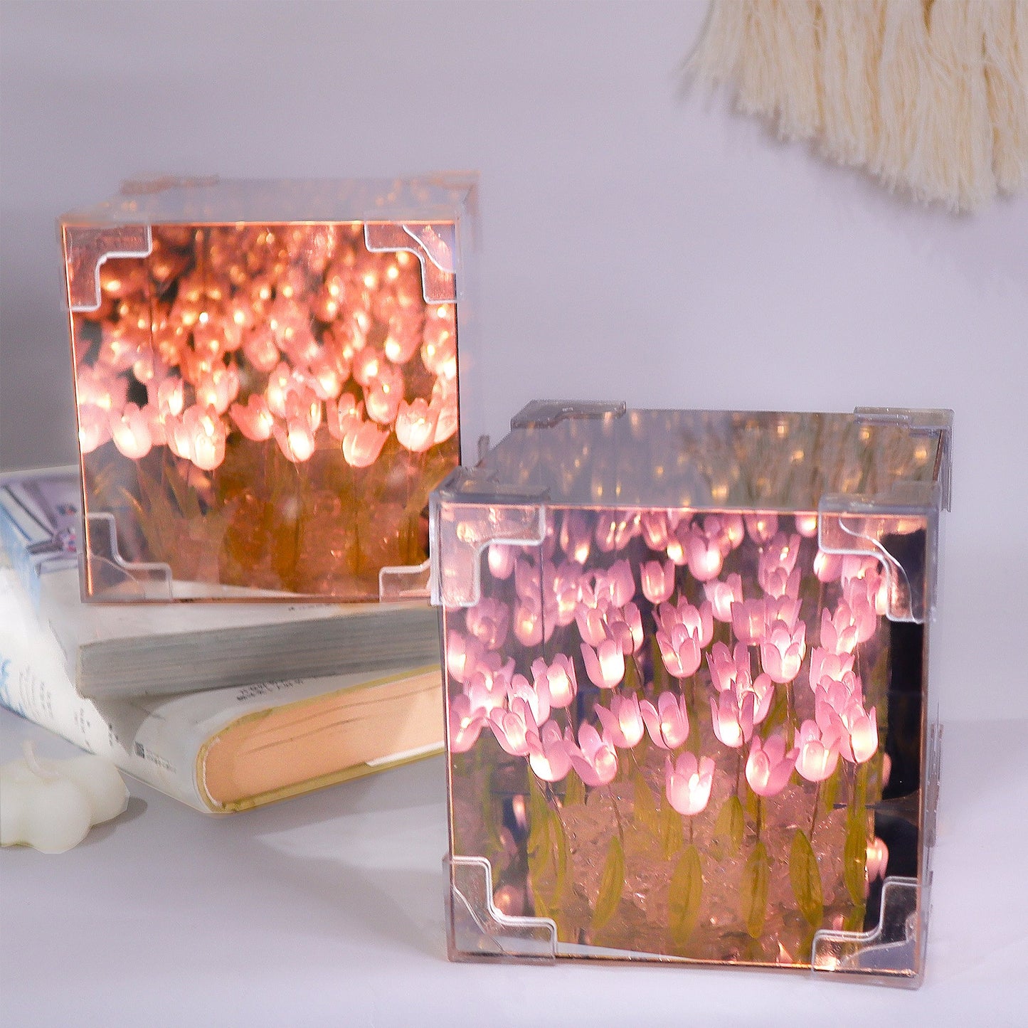 CF014 Veilleuse LED Tulip Mirror - Rose