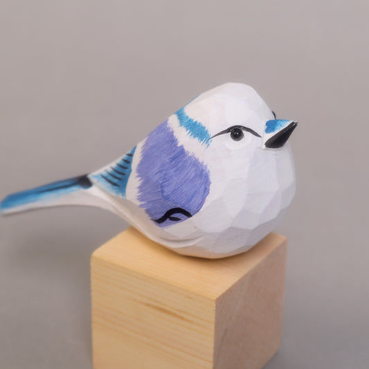 HM019 Hand-Carved Wooden Bird Figurine – White