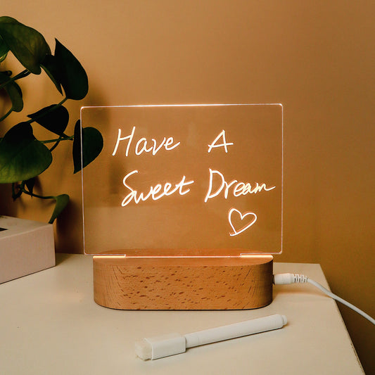 HM025 LED Writing Board – Reusable Message & Reminder Light Board (Oval Base)