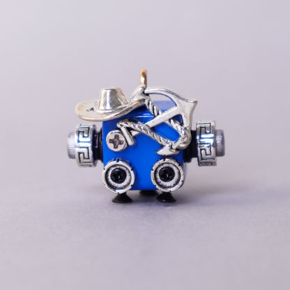 HM009 Handcrafted Wooden Bot Necklace, Keychain, or Mini Decor