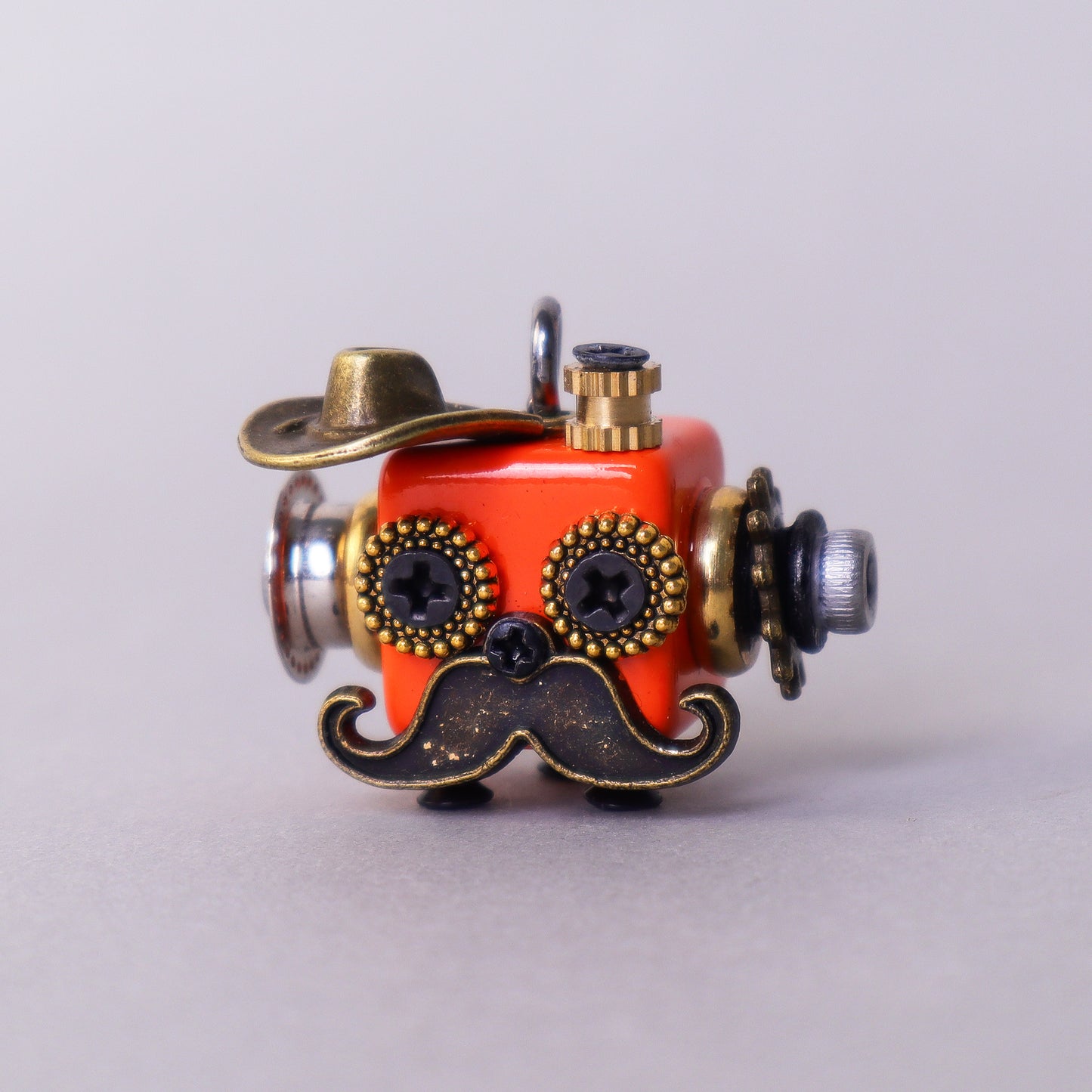 HM009 Handcrafted Wooden Bot Necklace, Keychain, or Mini Decor