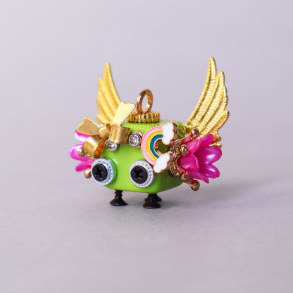 HM009 Handcrafted Wooden Bot Necklace, Keychain, or Mini Decor