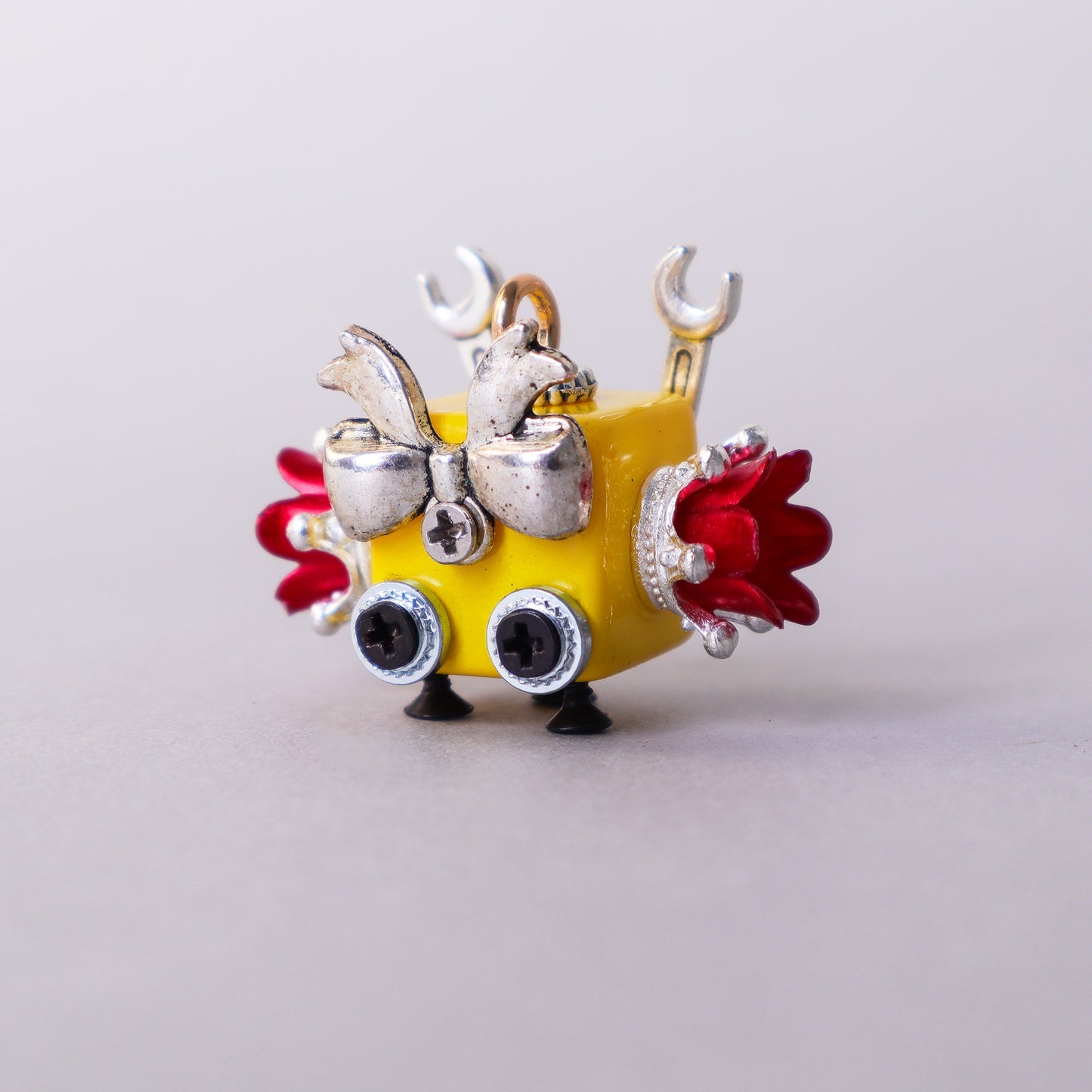 HM009 Handcrafted Wooden Bot Necklace, Keychain, or Mini Decor