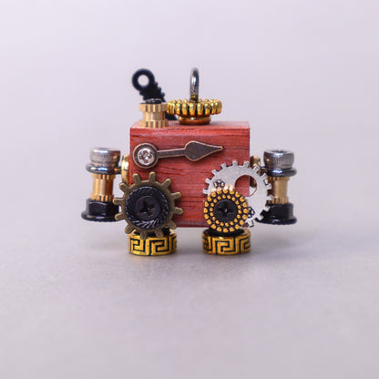 HM009 Handcrafted Wooden Bot Necklace, Keychain, or Mini Decor