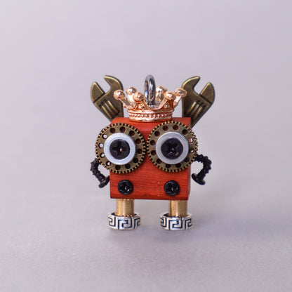 HM009 Handcrafted Wooden Bot Necklace, Keychain, or Mini Decor